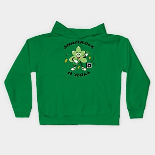 Shamrock And Roll Cartoon Retro Kids Hoodie